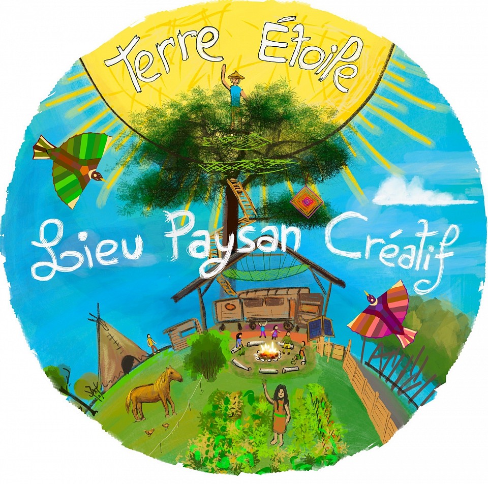 Logo dessin terre etoile